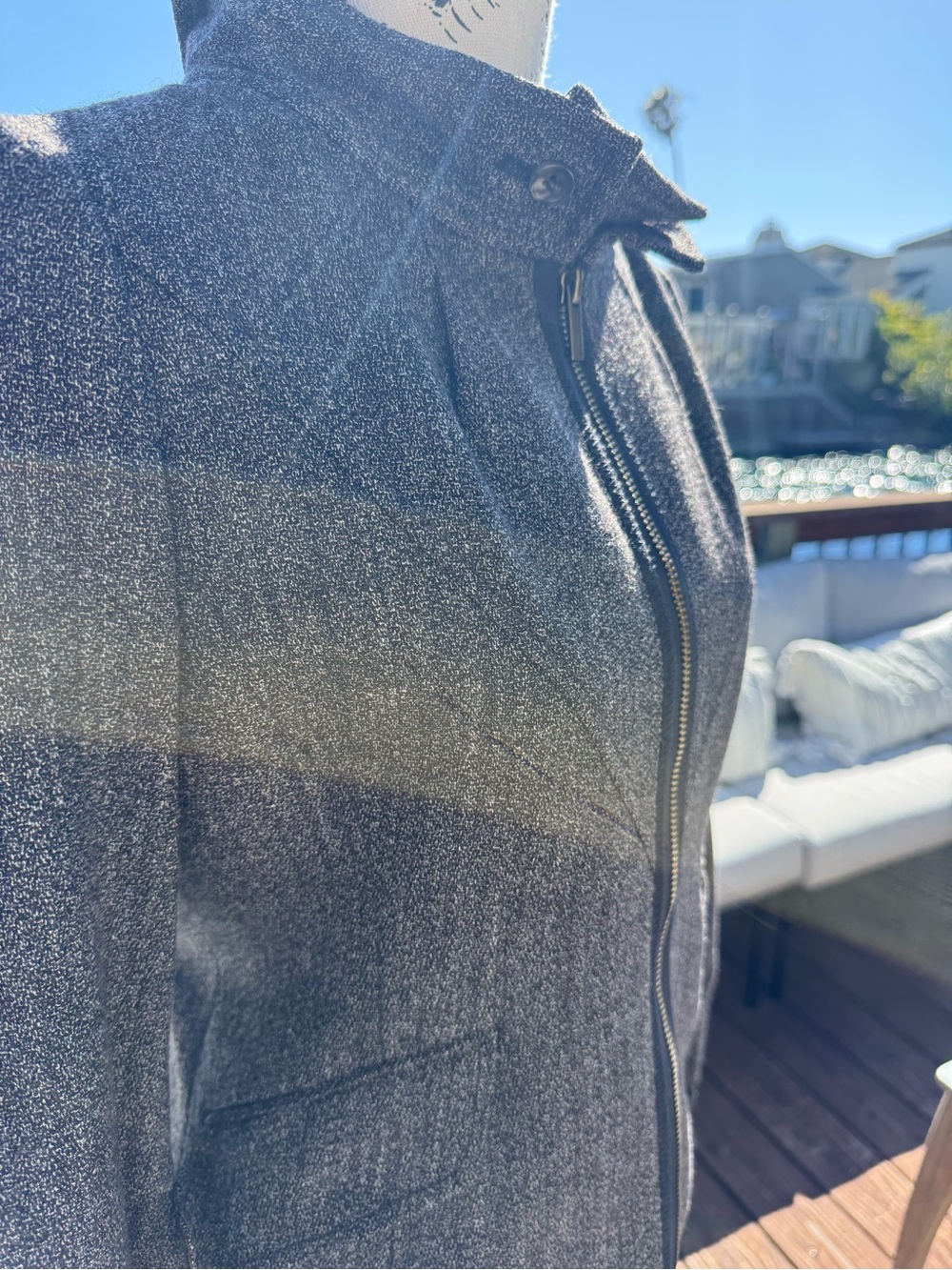 BCBGMaxAzria Charcoal Gray Zip-Front Blazer Jacket